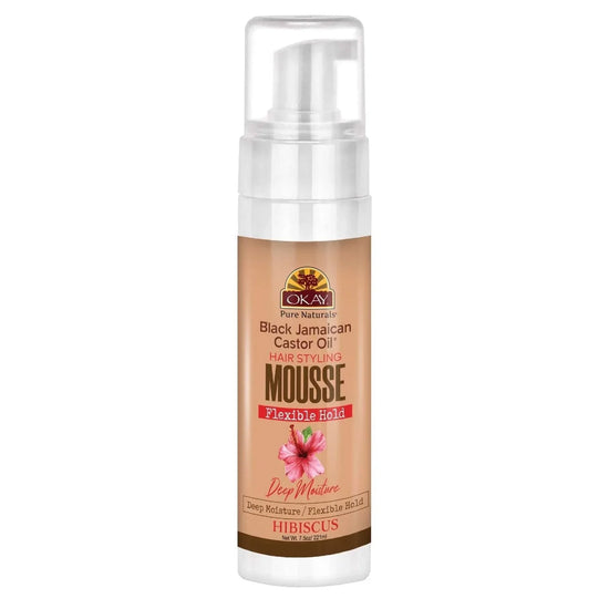 Okay Black Jamaican Castor Oil Hibiscus Hair Styling Mousse 7.5 Oz by Okay