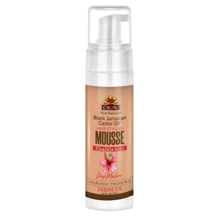 Okay Black Jamaican Castor Oil Hibiscus Hair Styling Mousse 7.5 Oz by Okay