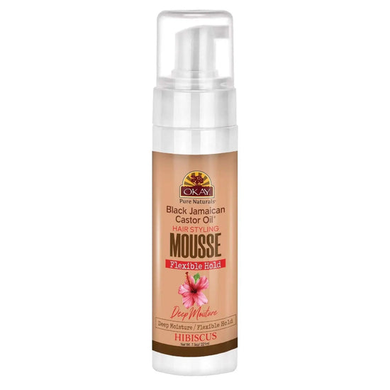 Okay Black Jamaican Castor Oil  Hibiscus Hair Styling Mousse 7.5 Oz