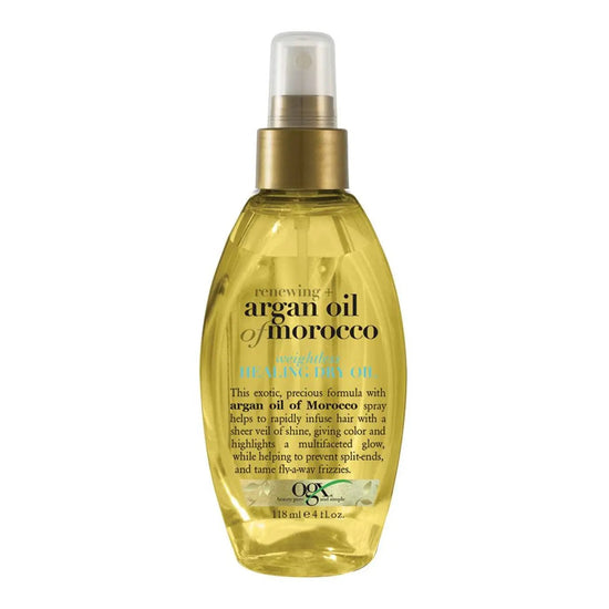 OGX argan oil of Morocco weightless dry oil spray bottle, 4 fl oz, clear gold liquid