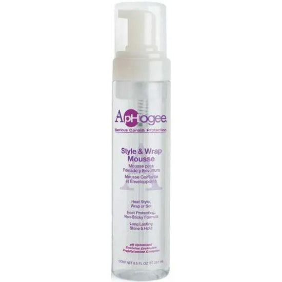 Aphogee Style & Wrap Mousse bottle with pump dispenser, 8.5 fl oz