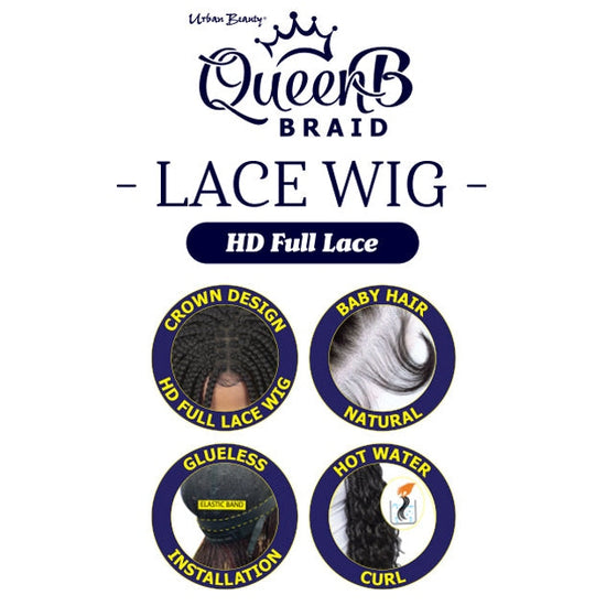 Queen B Lace Wig Qlw317 Box Braid Bob 10Inch-