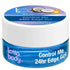 Blue jar of Control Me 24hr edge gel with white screw lid