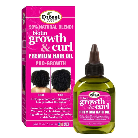 Difeel Growth And Curl Biotin Premium Hair Oil 2.5 Oz by Sunflower