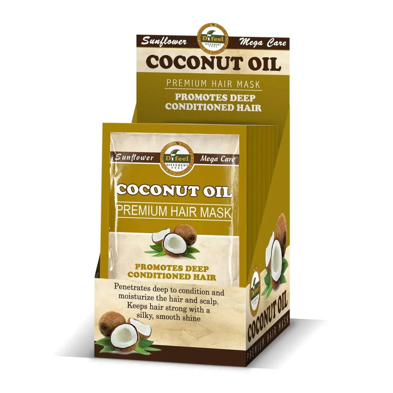 Difeel Sunflower Difeel Premium Hair Mask Coconut Oil Packet 1.75 Oz by DiFeel