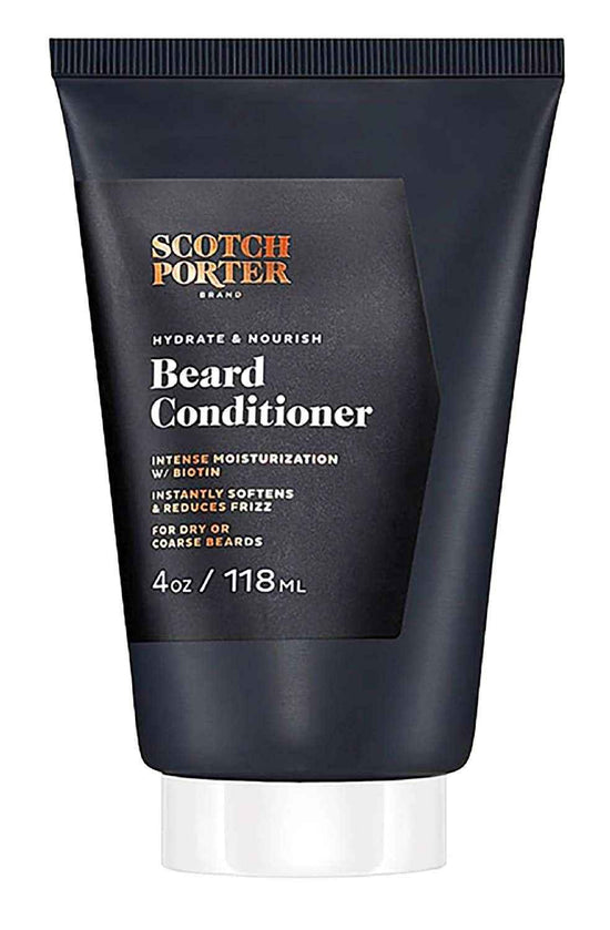 Scotch Porter Hydrate & Nourish Beard Conditioner tube, dark blue with gold label, 4oz/118ml