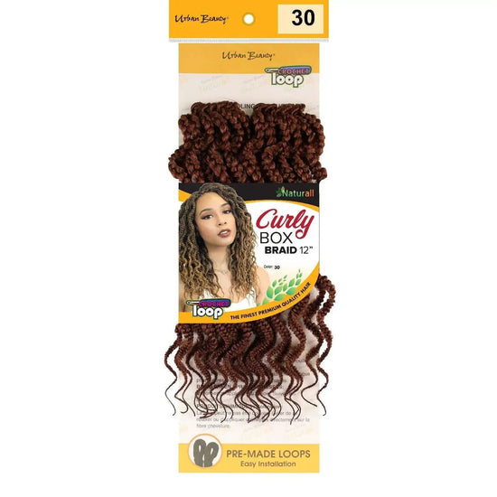 Synthetic Curly Box Braid 12 Inch Hair Extensions Color 30