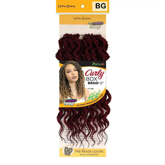 Curly Box Braids 12 Inch Burgundy Synthetic Hair Extensions
