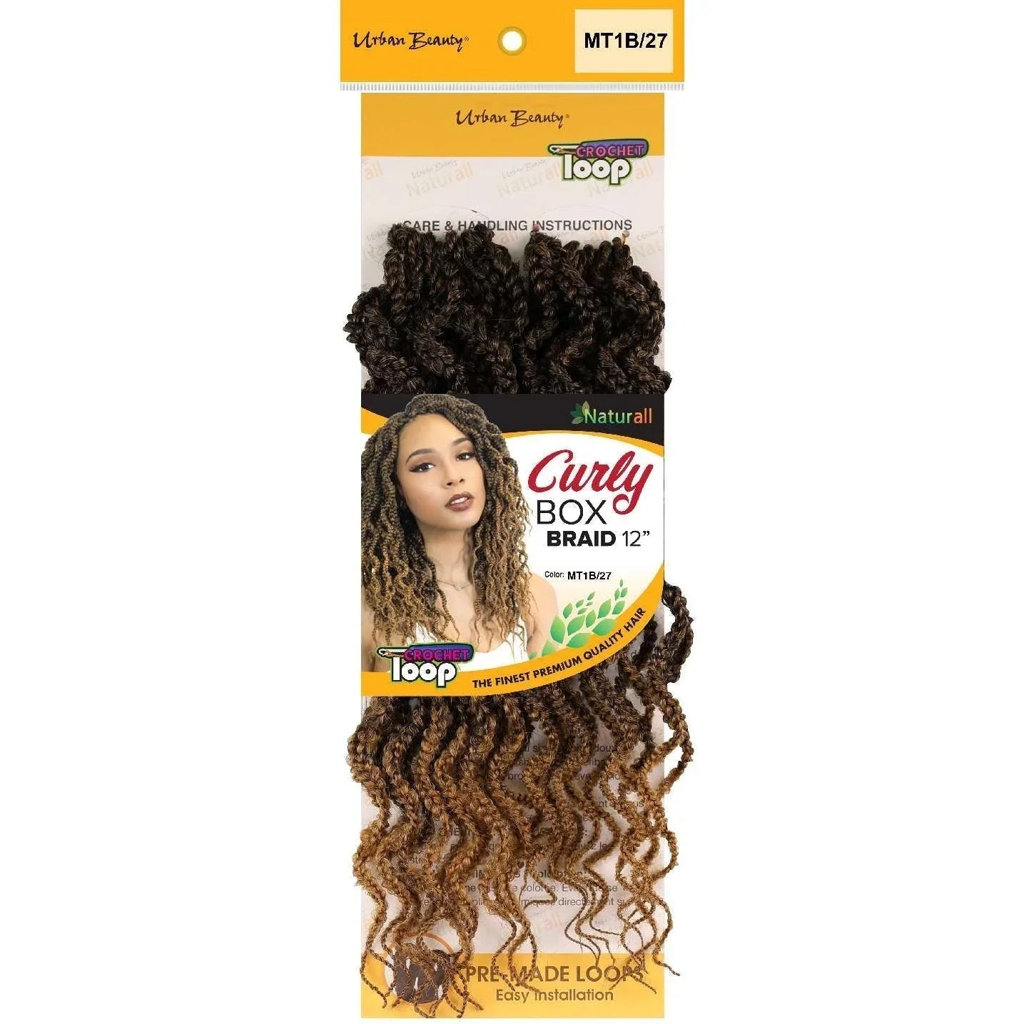 Synthetic Box Braid Curly Style 12 Inch Mt1B27 by Urban Beauty