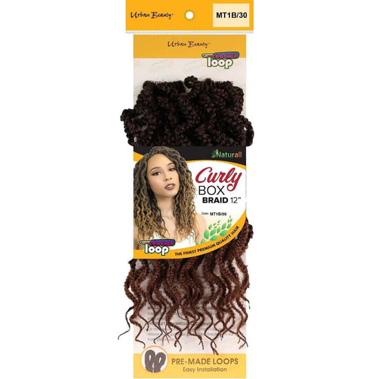 Curly Box Braid 12 Inch MT1B30 Synthetic Hair Pre Made Loops