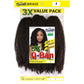 Synthetic Queen B 3X Q Ban Twist Braid Color 4 Pack