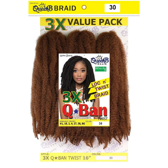 3X Queen B Q Ban Twist Braids Color 30 16 Inch Hair