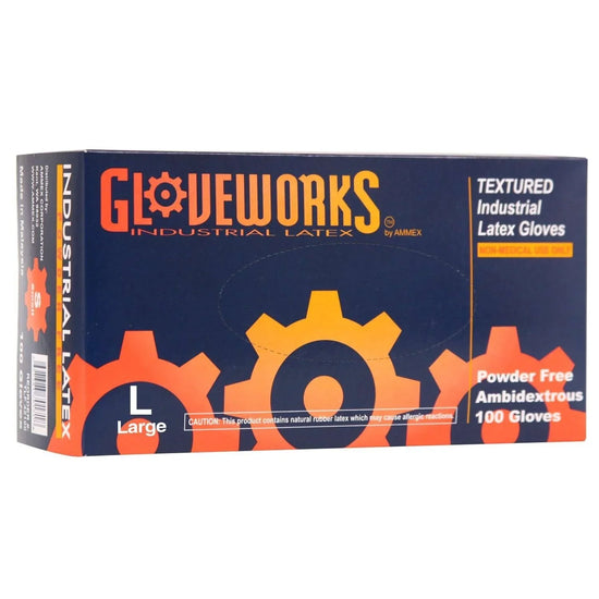 Gloveworks Latex Powder Free Gloves 100 Pieces Large by Ammex X3