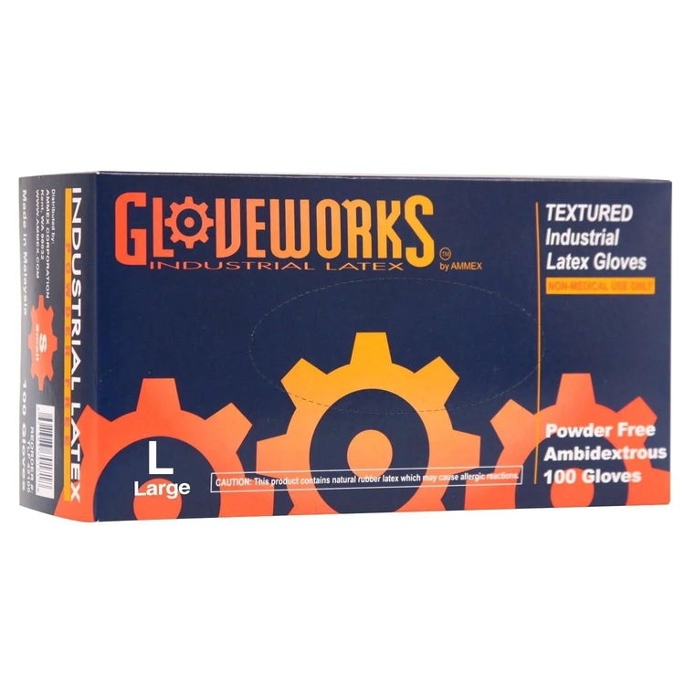 Gloveworks Latex Powder Free Gloves 100 Pieces Large by Ammex X3