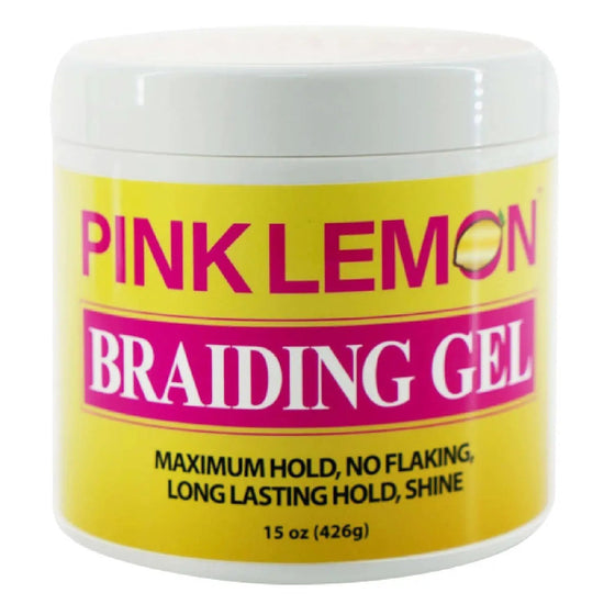 Pink Lemon Braiding Gel 15 Oz Hair Styling Gel For Braids