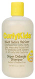 Kids super detangle shampoo bottle, light cream with yellow cap and CurlYkids label