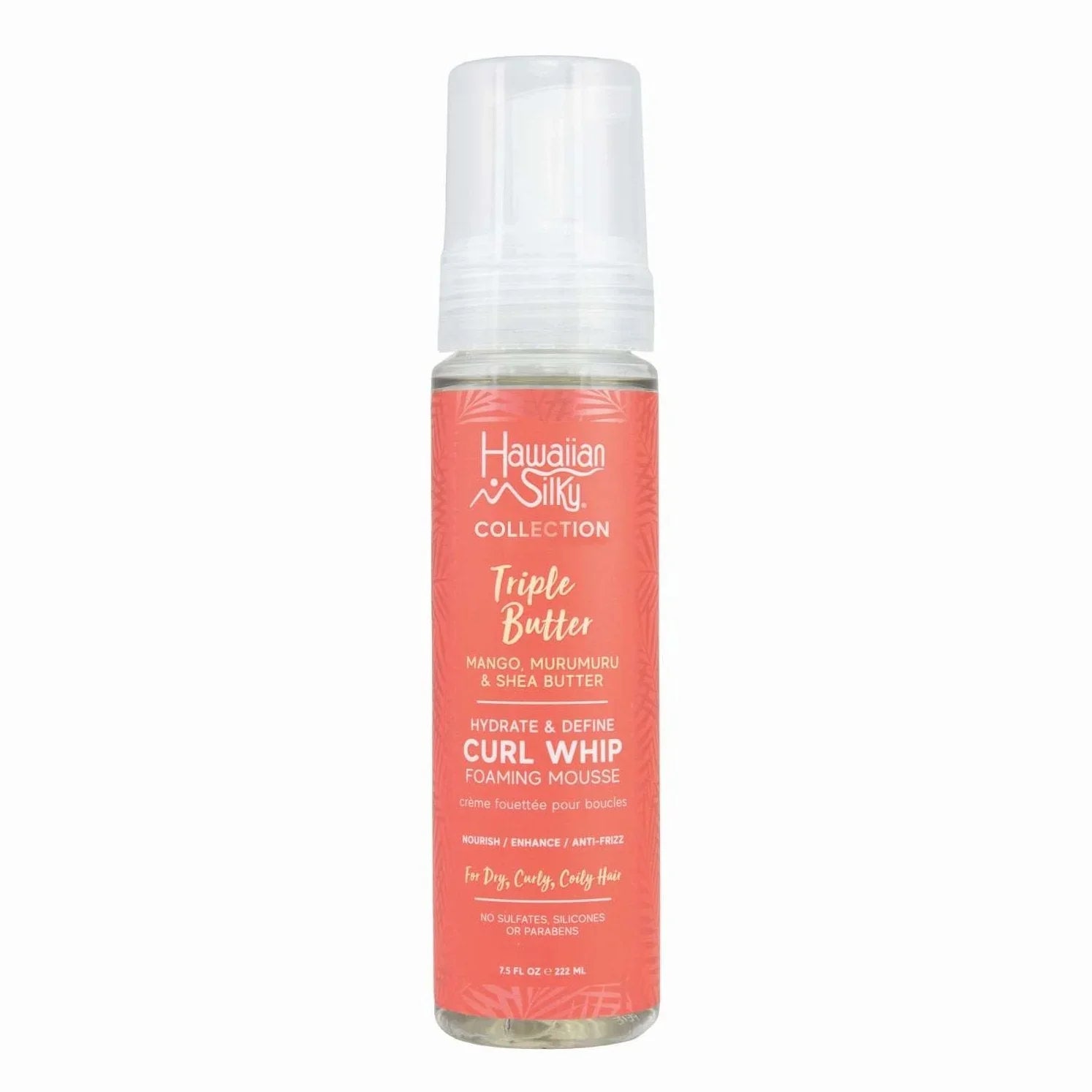 Hawaiian Silky Collection Triple Butter Hydrate Define Curl Whip Foaming Mousse for curl defining mousse for coily hair