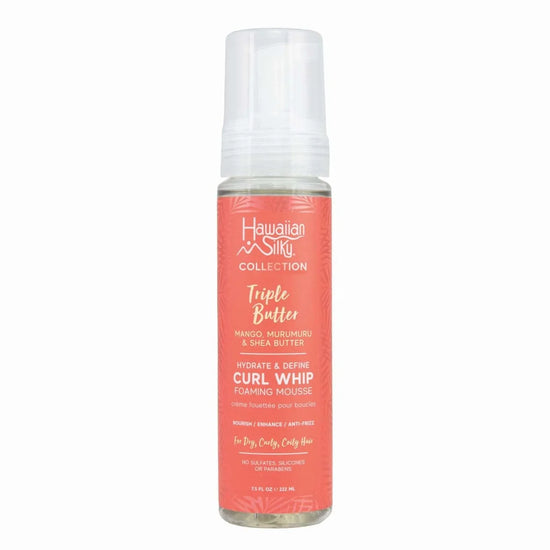 Hawaiian Silky Collection Triple Butter Hydrate Define Curl Whip Foaming Mousse for curl defining mousse for coily hair