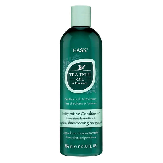 Hask Tea Tree Rosemary Oil Conditioner bottle for soothing and revitalizing scalp and hair.