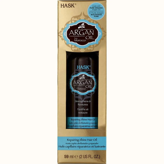 Hask Argan shine oil bottle in cardboard box, 59 ml