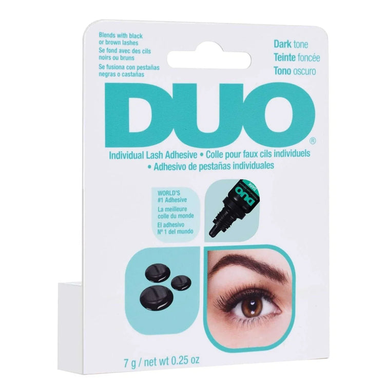 Ardell lash adhesive dark for individuals with applicator, ideal for lashes and long-lasting wear.