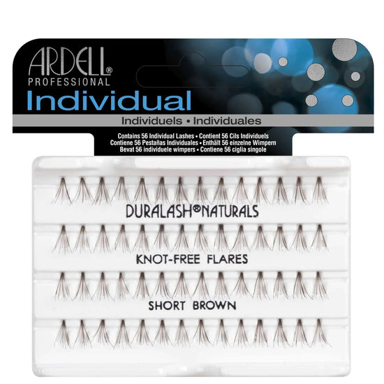Ardell Duralash Naturals Short Brown individual lashes for customizable lash looks, featuring knot-free flares in a convenient pack.