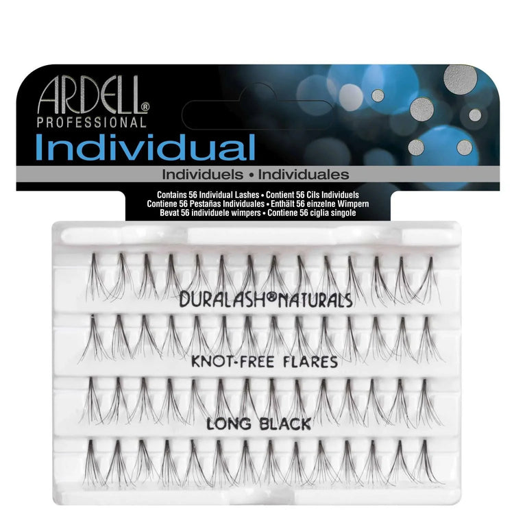 Ardell Duralash Naturals Long Black individual false lashes in a pack containing 56 knot-free lashes.