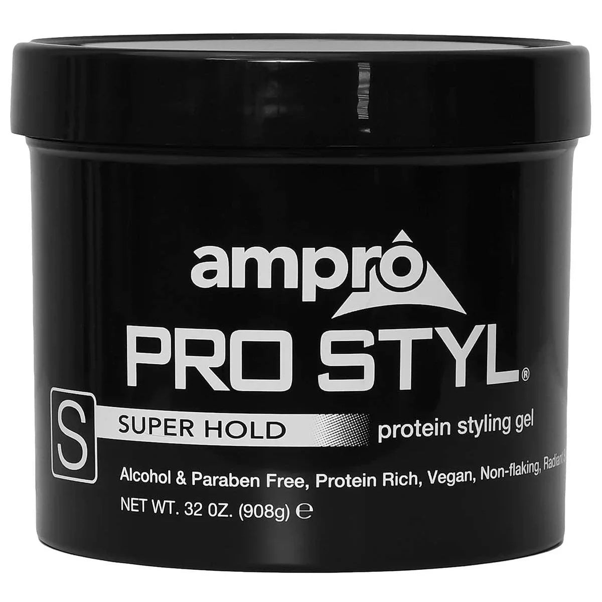 Ampro Styling Gel Protein Black-Super Hold 32 oz by AMPRO