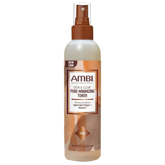 Ambi Even & Clear Pore-Minimizing Toner for acne-prone skin, infused with apple cider vinegar and vitamin C.