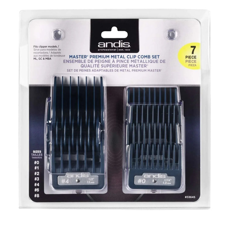 Andis Master Series Premium Metal Comb Set 7Pieces by ANDIS