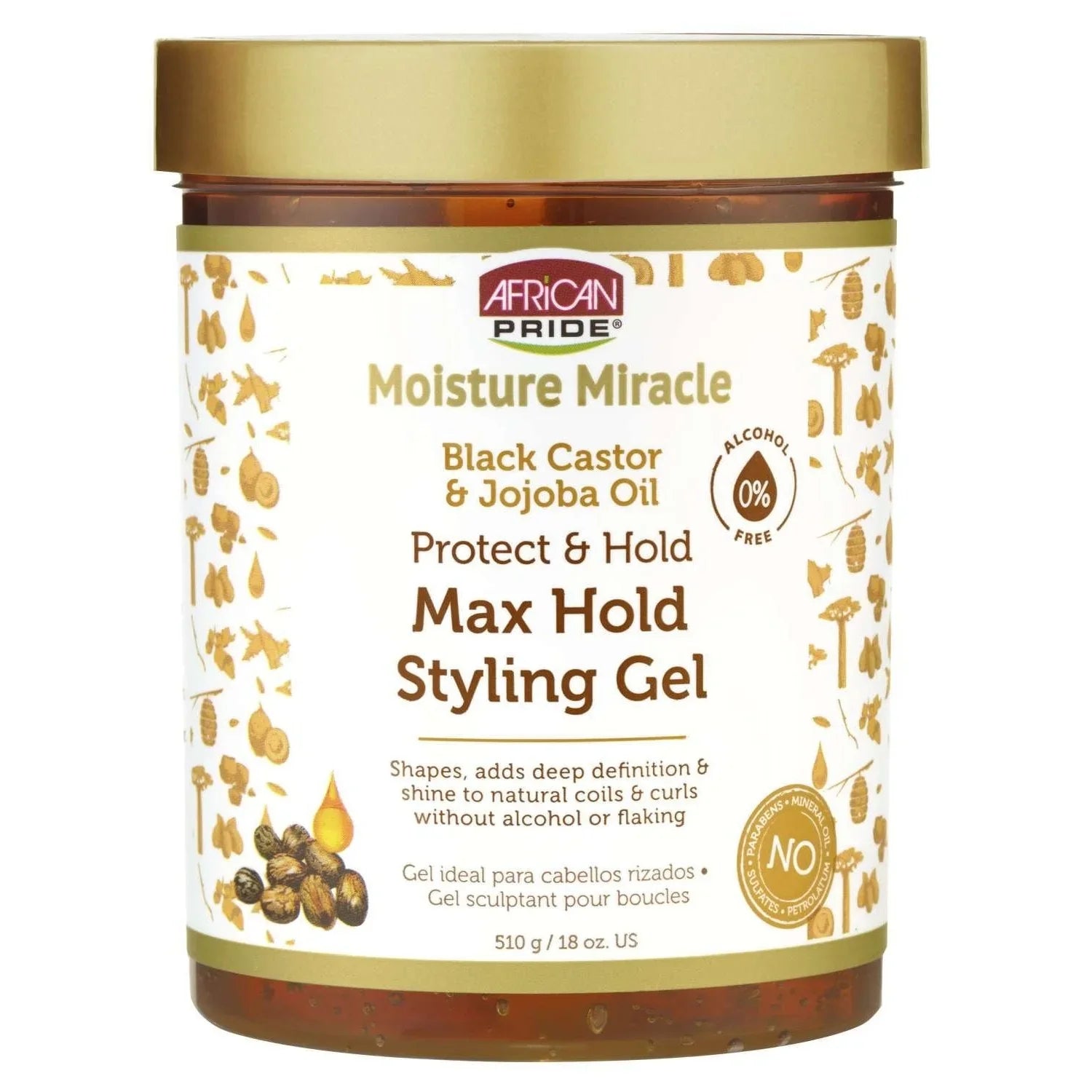 African Pride Moisture Miracle Black Castor Oil And Tea Tree Oil Max Hold Styling Gel by AFRICAN PRIDE