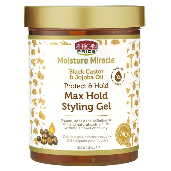African Pride Moisture Miracle Black Castor Oil And Tea Tree Oil Max Hold Styling Gel by AFRICAN PRIDE