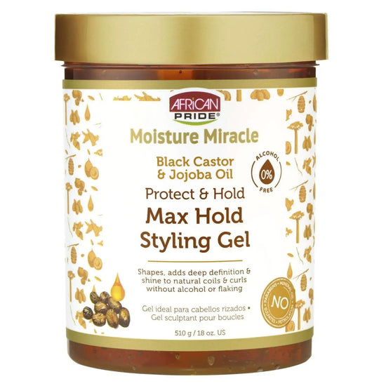African Pride Moisture Miracle Black Castor Oil And Tea Tree Oil Max Hold Styling Gel