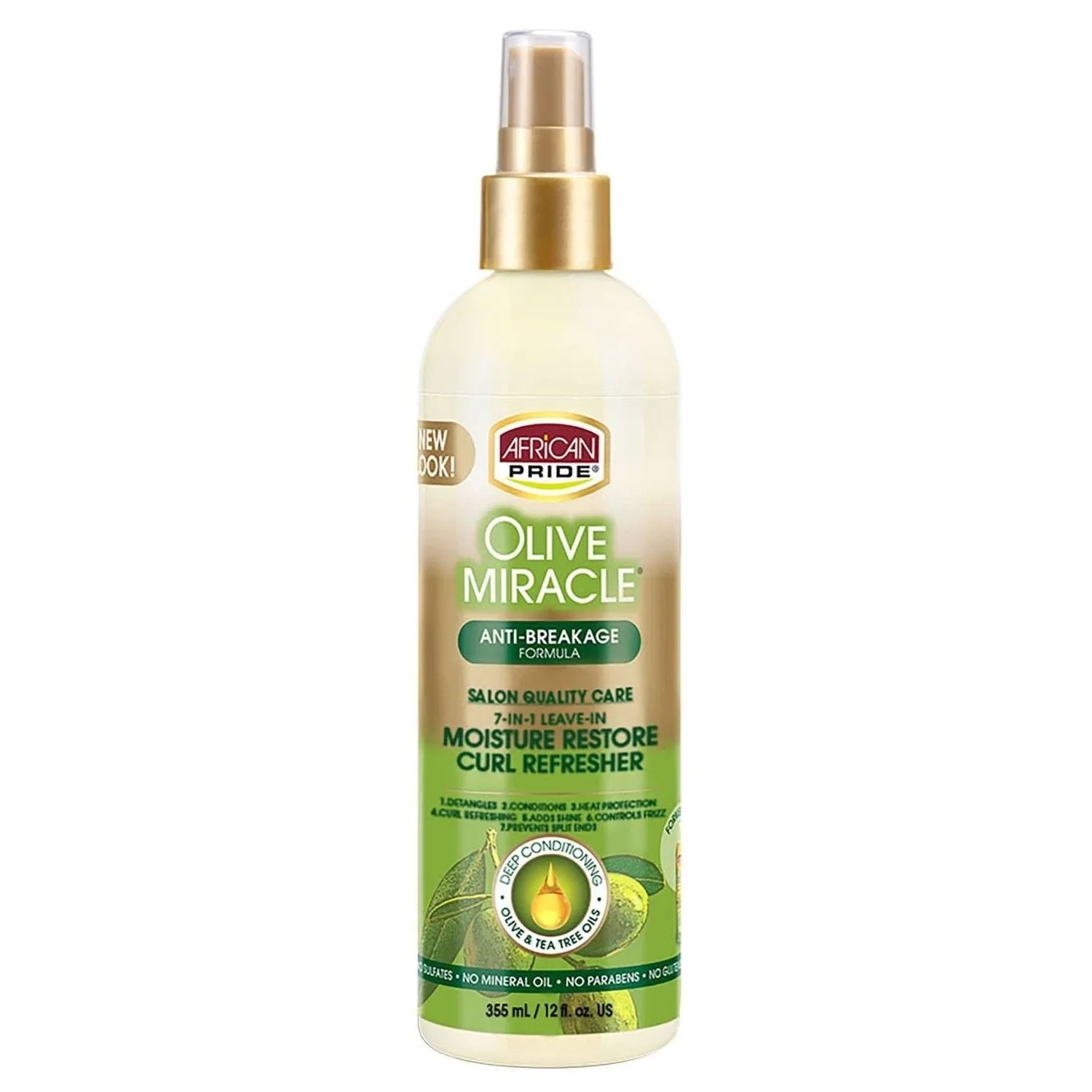 African Pride Olive Miracle 7-In-1 Leave-In Moisture Restore Curl Refresher by AFRICAN PRIDE
