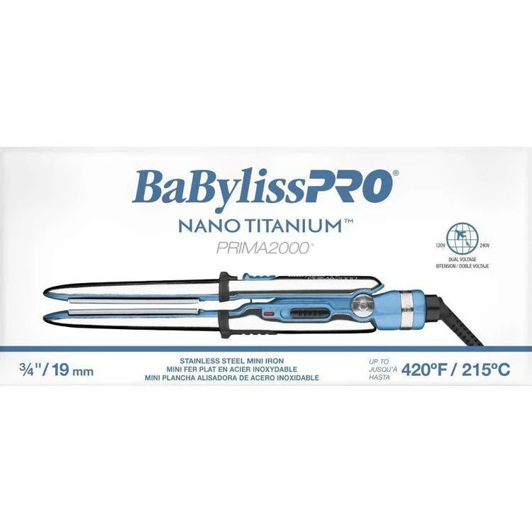 Babylisspro Nano Titanium Prima2000 Stainless Steel Mini Iron by BABYLISS