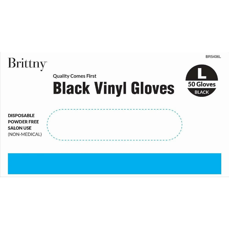 Brittny Gloves Vinyl 50Pcbox Black by BRITTNY