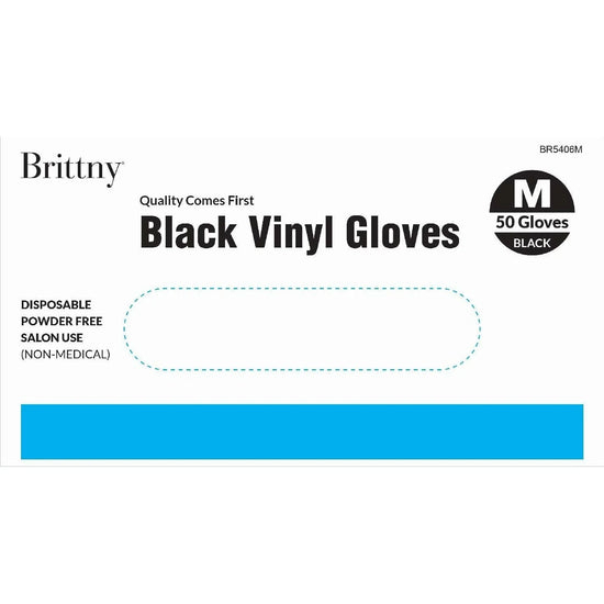Brittny Gloves Vinyl 50Pcbox Black by BRITTNY
