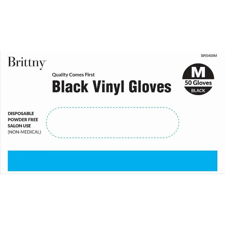 Brittny Gloves Vinyl 50Pcbox Black by BRITTNY