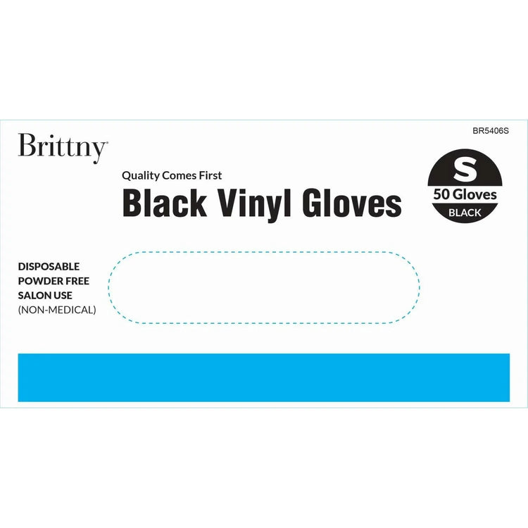 Brittny Gloves Vinyl 50Pcbox Black by BRITTNY