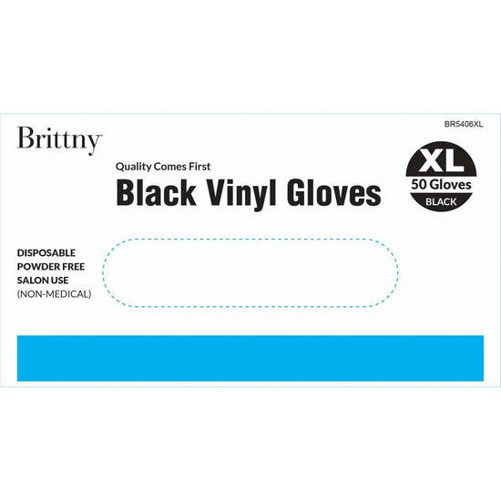 Brittny Gloves Vinyl 50Pcbox Black by BRITTNY