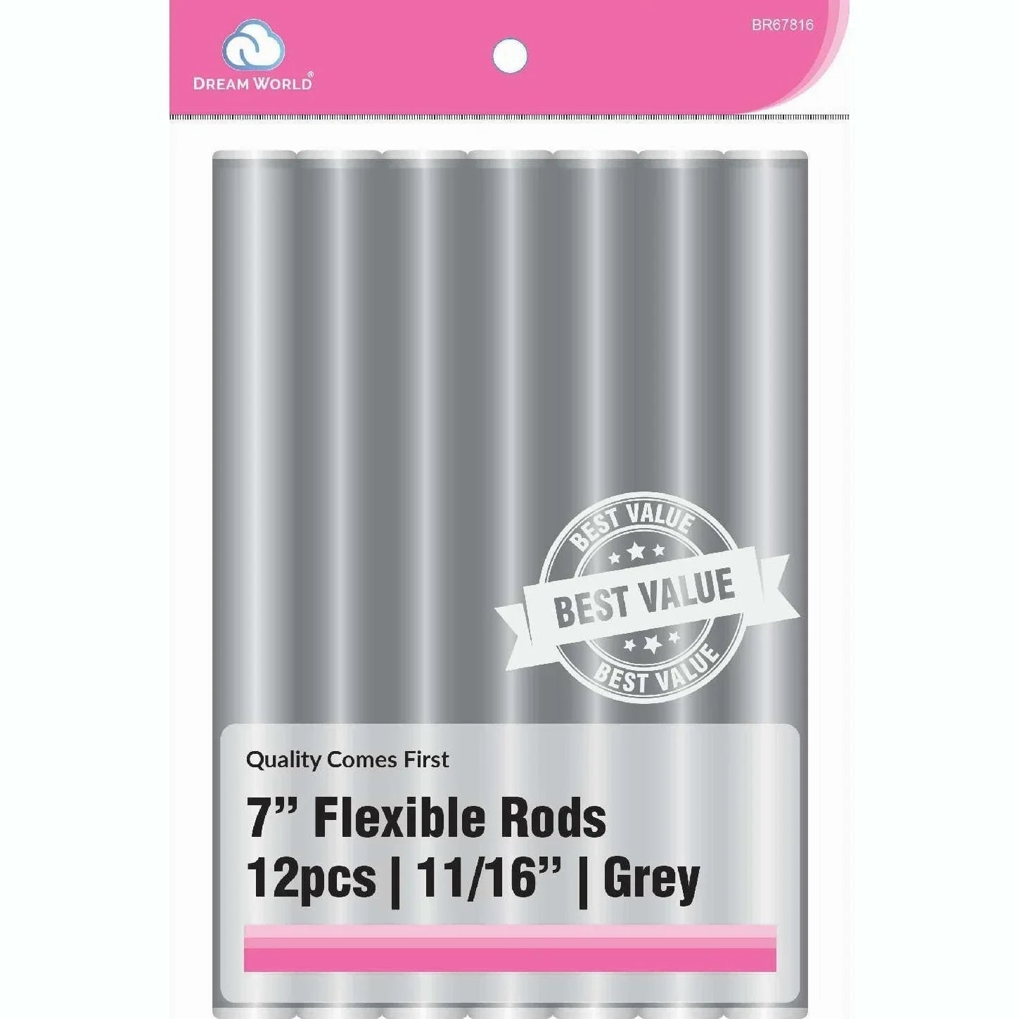 Brittny Rod Flex 7 V/P Grey 12Ct - 11/16 by BRITTNY