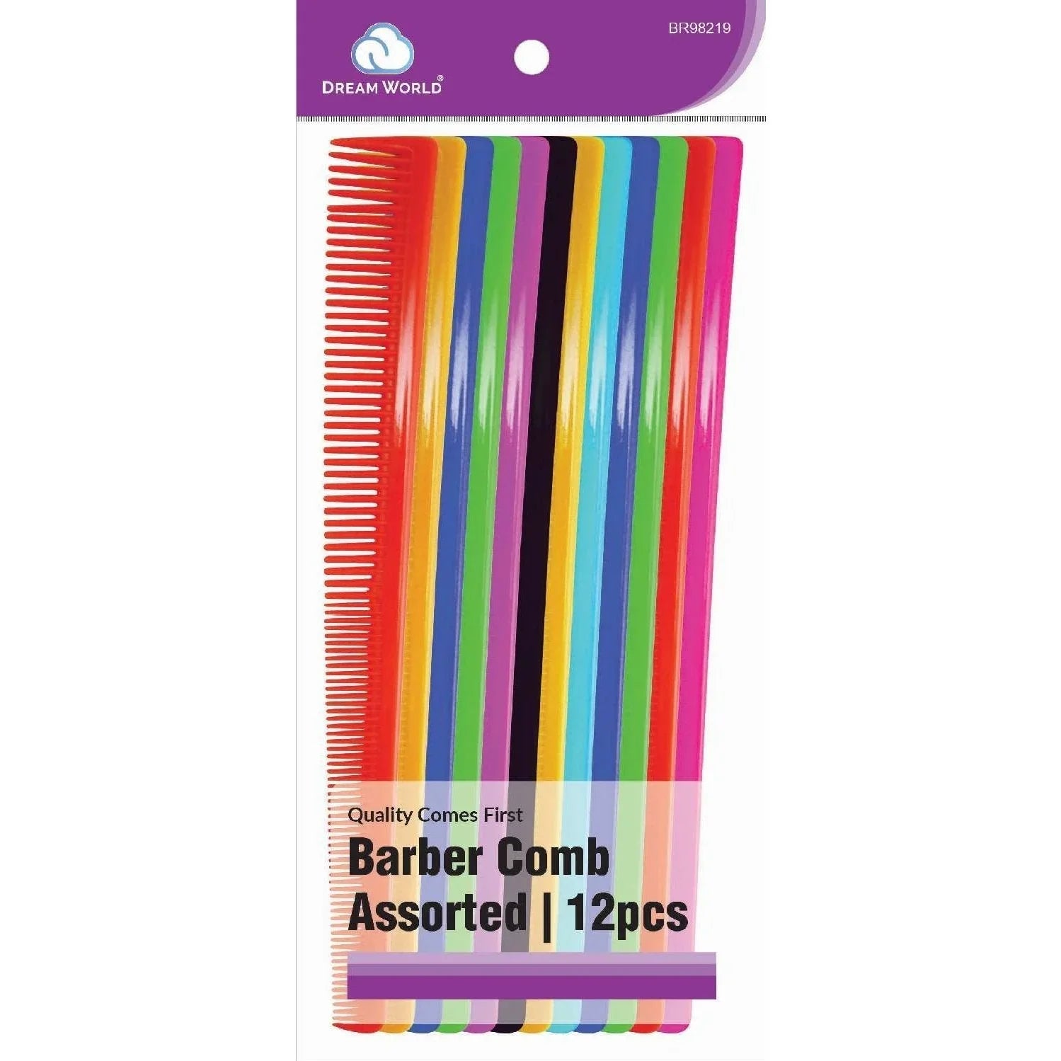 Brittny Bulk Barber 7 Comb Assorted colors professional barber combs assorted colors
