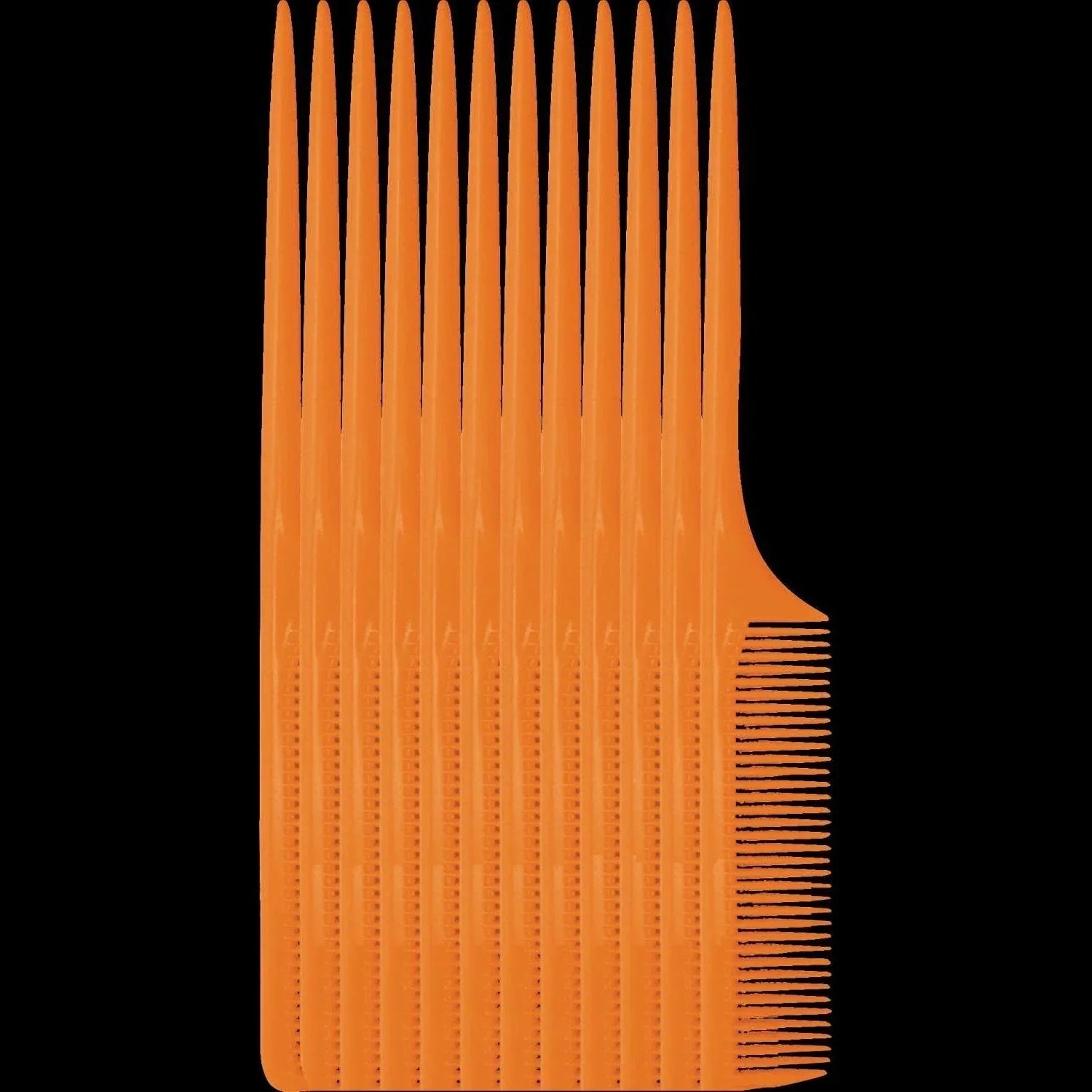 Brittny Bulk Bone Tail Comb set featuring 12 professional bone tail combs in vibrant orange color.