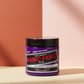 Semi-permanent hair color cream jar with black cap and Violet Night purple front label