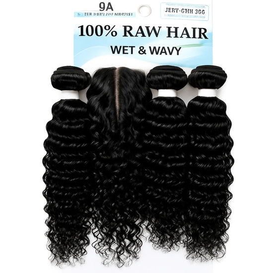 Packaged hair extensions with &