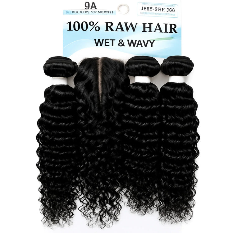 Packaged hair extensions with &
