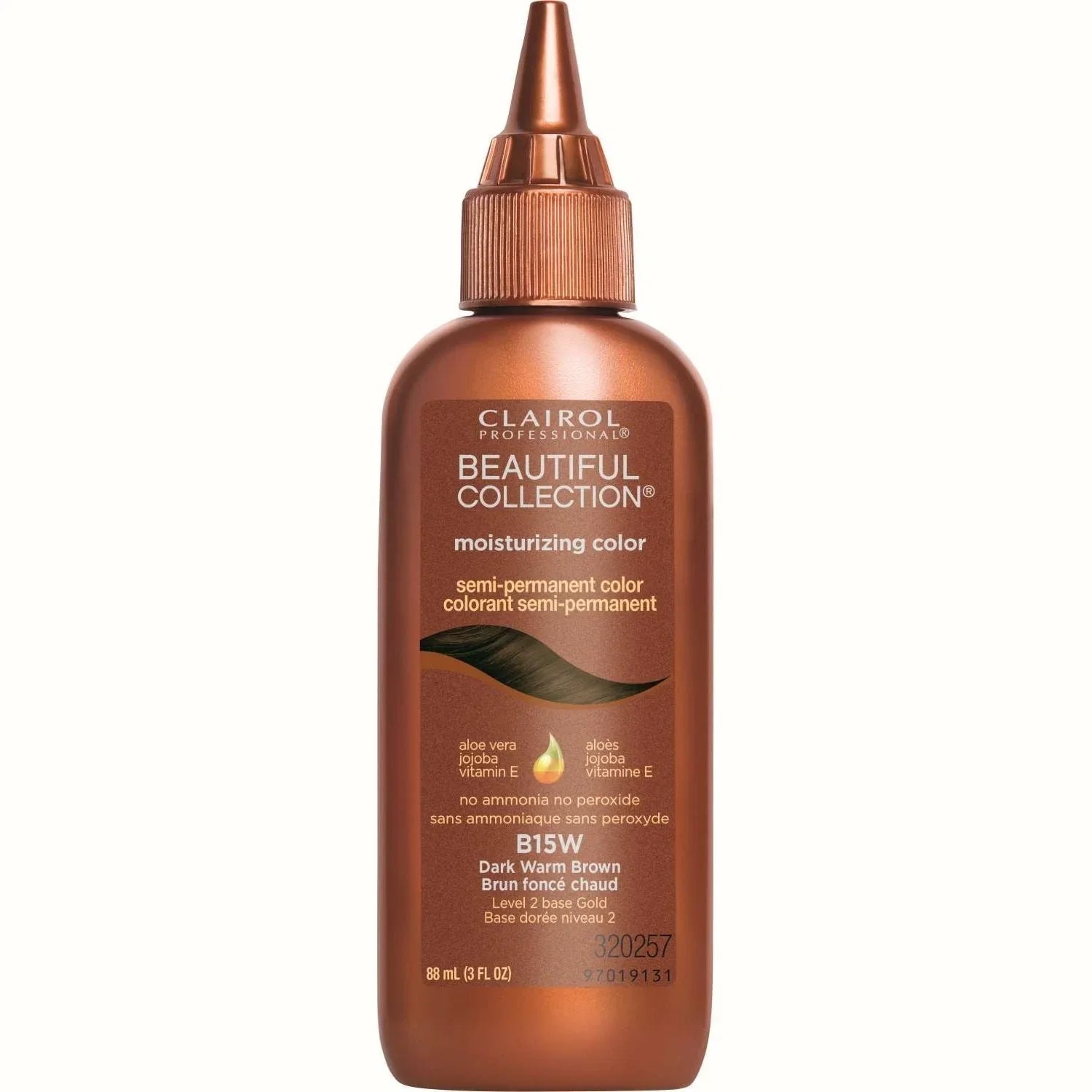 Clairol Beautiful Collection 015 Dark Warm Brown semi-permanent hair color, perfect for dark warm brown hair color.