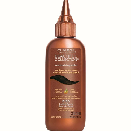 Clairol Beautiful Collection 018 Darkest Brown semi-permanent hair dye Darkest Brown in bottle, 3oz.