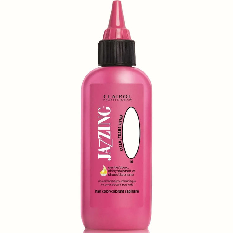 Clairol Jazzing Temporary Hair Color 10 Clear for shine, peroxide and ammonia-free formula.