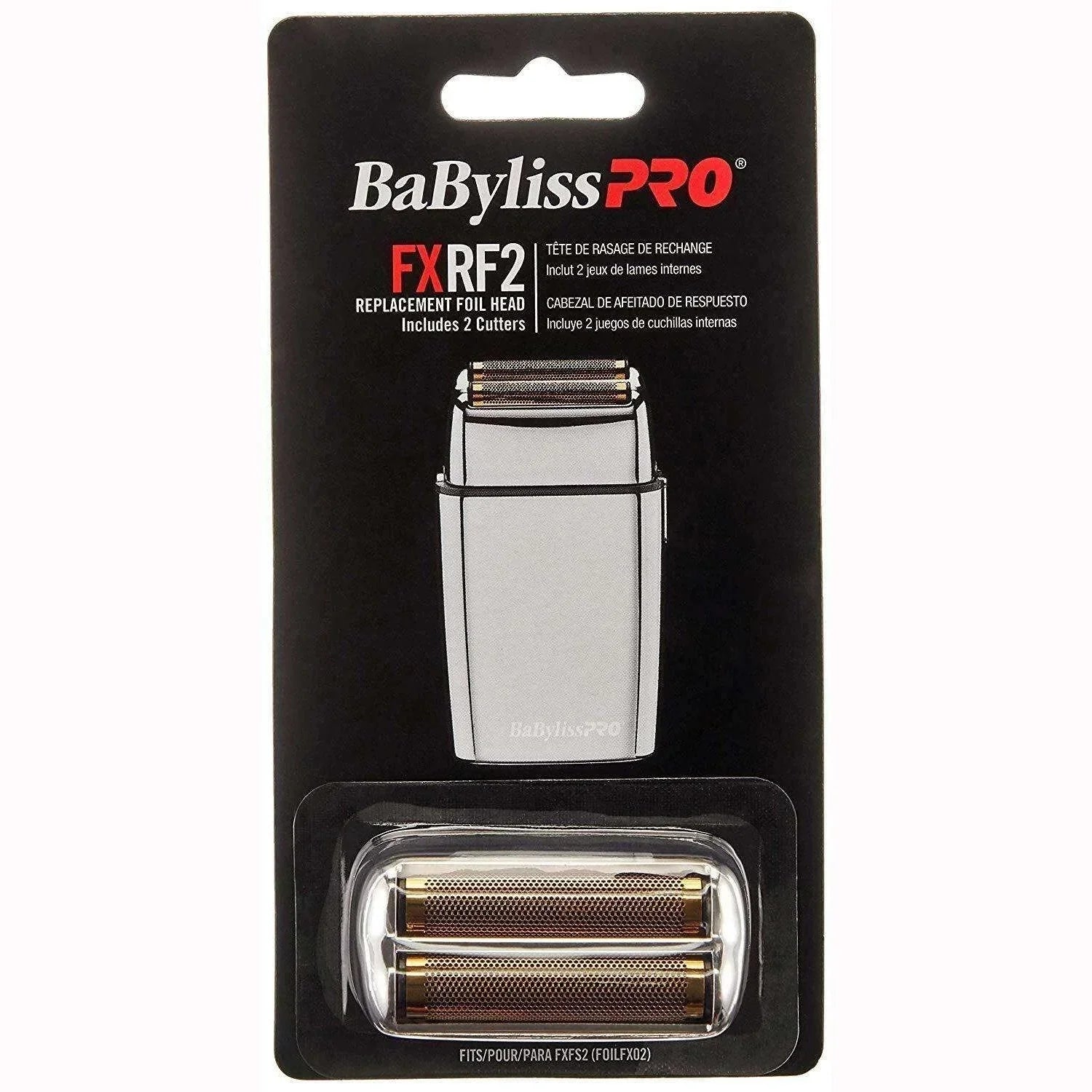 Babylisspro replacement foil cutter package with replacement foil head and cutters for shavers.
